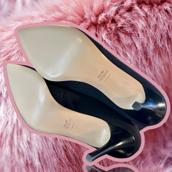 NWT Stuart Weitzman Black Micro Axiom Stretch Knit Ankle
Booties Size 11.5 - Picture 15 of 16